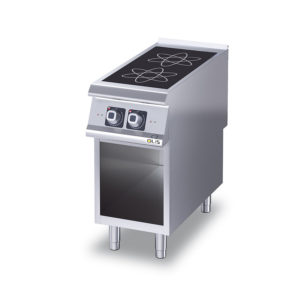 Induction range Metos Diamante D92/10GCI with open cupboard