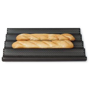 Baquette plate 4 grooves Metos Non-Stick 530*325 mm perforat