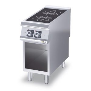 Induction range Metos Diamante D92/10GCI with open cupboard