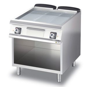 Griddle grooved  Metos Diamante D74/10FTER with open cupboar